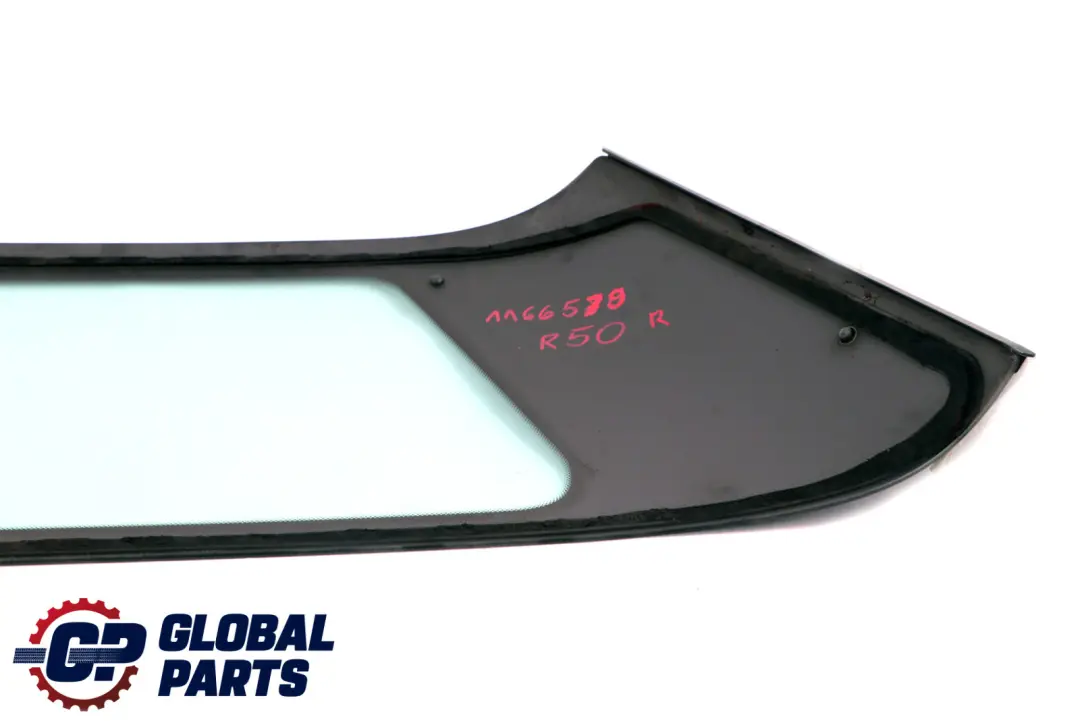 Cristal Ventana Cuarto Mini Cooper R50 Trasero Derecho Lado AS2 Verde para con número de pieza 1166579 Cristal Ventana Cuarto Mini Cooper R50 Trasero Derecho Lado AS2 Verde - SKU 1166579 - Número de pieza 1166579