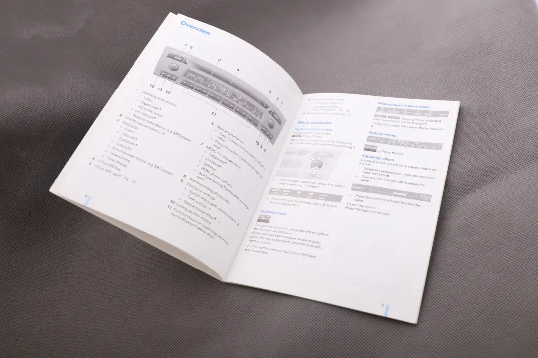 Libro Istruzioni per l'uso Radio Professional CD MD per BMW E87 E90 E91 con numero di parte 0012027 BMW E87 E90 E91 Libro Istruzioni per l'uso Radio Professional CD MD - SKU 12027 - Numero di parte 0012027