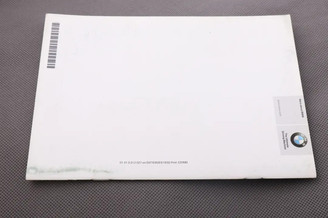 BMW E87 E90 E91 Libro Instrucciones Radio Profesional CD MD - SKU 12027 - Número de pieza 0012027