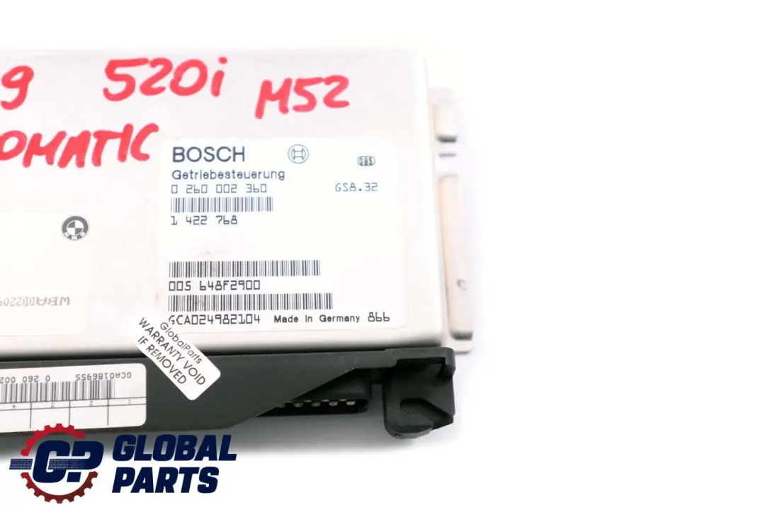 M52 Getriebe Automatisch Steuergerät EGS für BMW 5 er E39 520i mit Teilenummer 1422972 BMW 5 er E39 520i M52 Getriebe Automatisch Steuergerät EGS - SKU 1422972 - Teilenummer 1422972