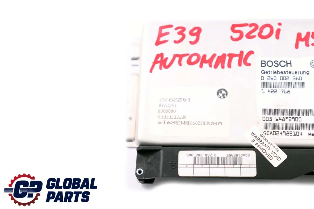 M52 Automatic Gearbox ECU Control Module EGS to BMW E39 520i with Part number 1422972 BMW E39 520i M52 Automatic Gearbox ECU Control Module EGS - SKU 1422972 - Part number 1422972
