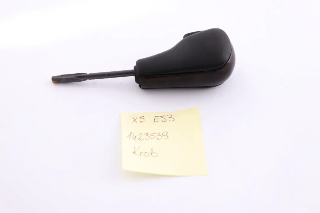 Selector Lever Handle Leather Wood Ring Automatic to BMW X5 Series E53 with Part number 1423539 BMW X5 Series E53 Selector Lever Handle Leather Wood Ring Automatic - SKU 1423539 - Part number 1423539