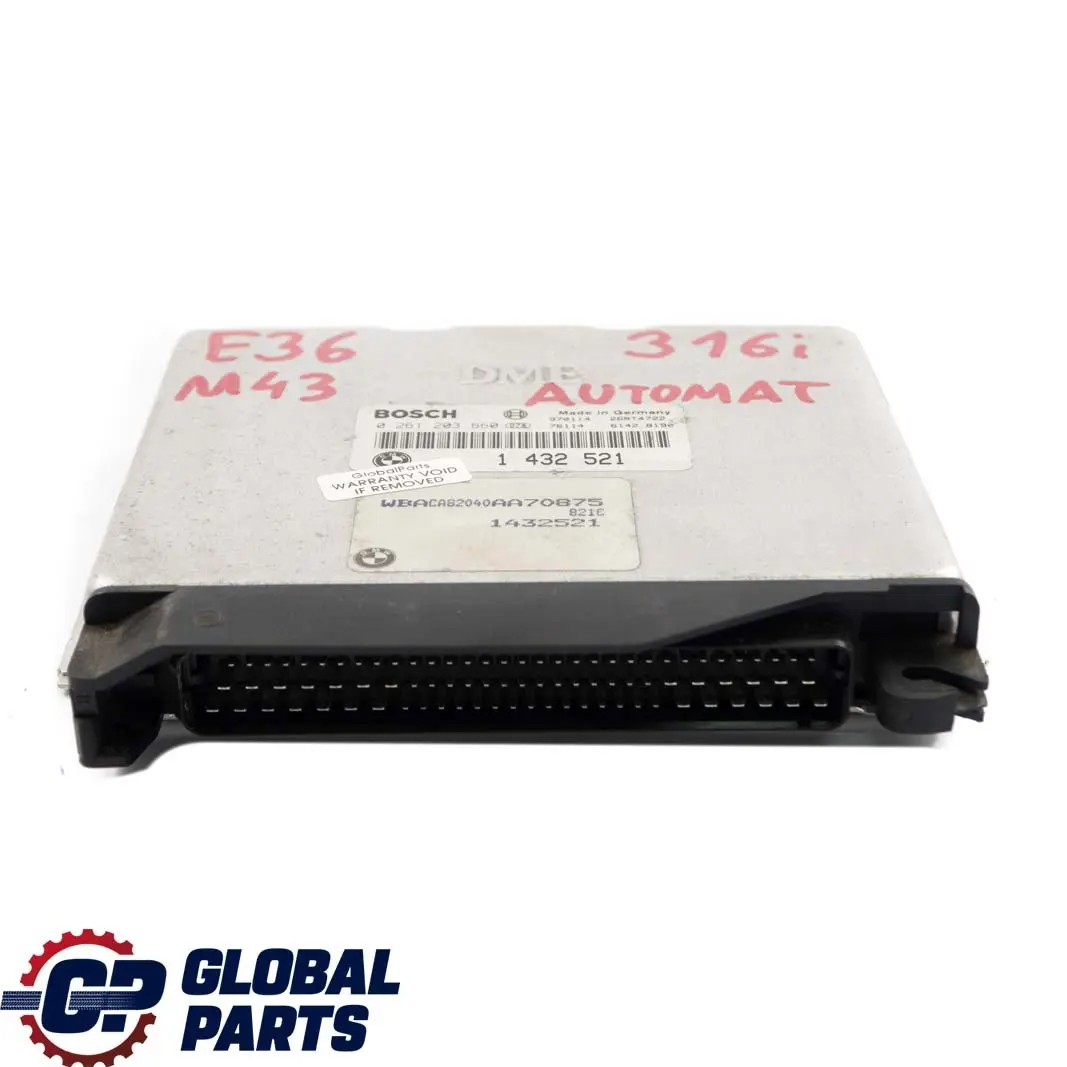 BMW E36 316i Motor Petrol M43 102HP Steuergerät DME Automatikgetriebe - SKU 1432521 - Teilenummer 1432521