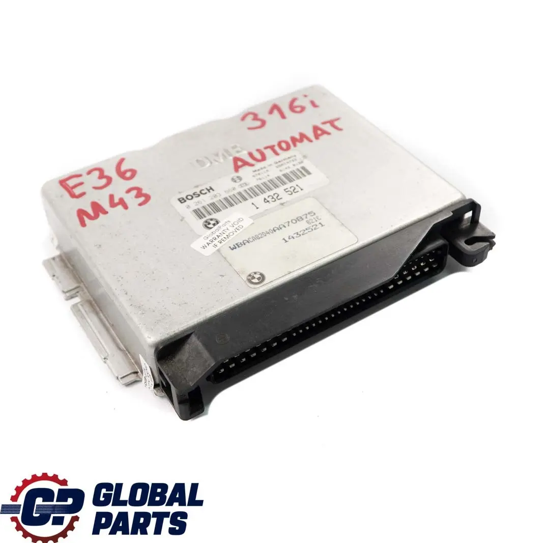 Motor M43 102HP ECU Kit DME Caja Cambios Automatica para BMW E36 316i con número de pieza 1432521 BMW E36 316i Motor M43 102HP ECU Kit DME Caja Cambios Automatica - SKU 1432521 - Número de pieza 1432521