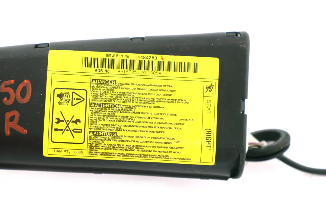 Airbag Anteriore Destro Lato Sedile per Mini Cooper One R50 R52 R53 con numero di parte 1484283 Mini Cooper One R50 R52 R53 Airbag Anteriore Destro Lato Sedile - SKU 1484283 - Numero di parte 1484283