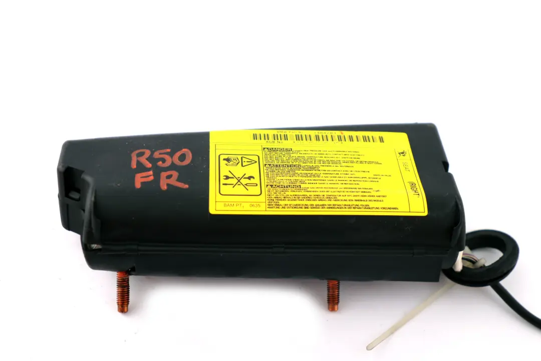 Siège Avant Droit Airbag Latéral pour Mini Cooper One R50 R52 R53 à propos du numéro de pièce 1484283 Mini Cooper One R50 R52 R53 Siège Avant Droit Airbag Latéral - SKU 1484283 - Numéro de pièce 1484283