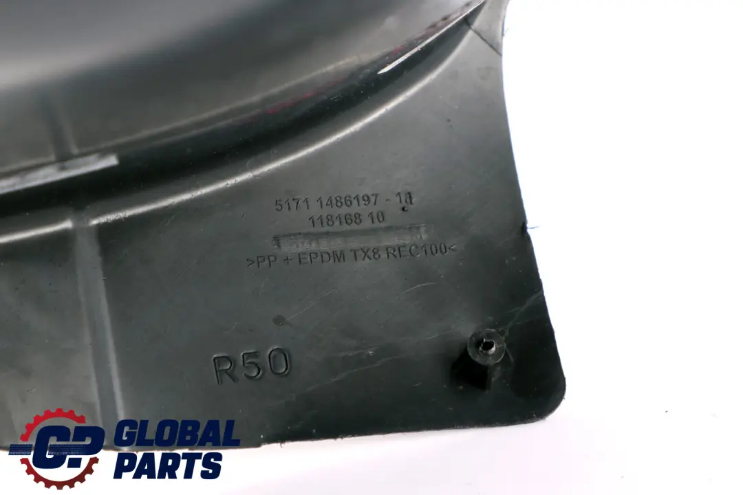 Copertura arco passaruota anteriore destro per Mini Cooper R50 R52 R53 con numero di parte 1486197 Mini Cooper R50 R52 R53 Copertura arco passaruota anteriore destro - SKU 1486197 - Numero di parte 1486197