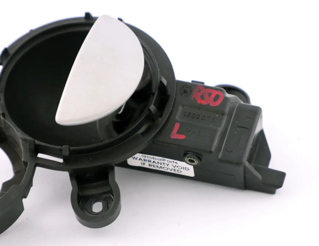 Tirador Puerta Interior Izquierdo Plata Mate para Mini One Cooper R50 R52 R53 con número de pieza 1502075 Mini One Cooper R50 R52 R53 Tirador Puerta Interior Izquierdo Plata Mate - SKU 1502075 - Número de pieza 1502075