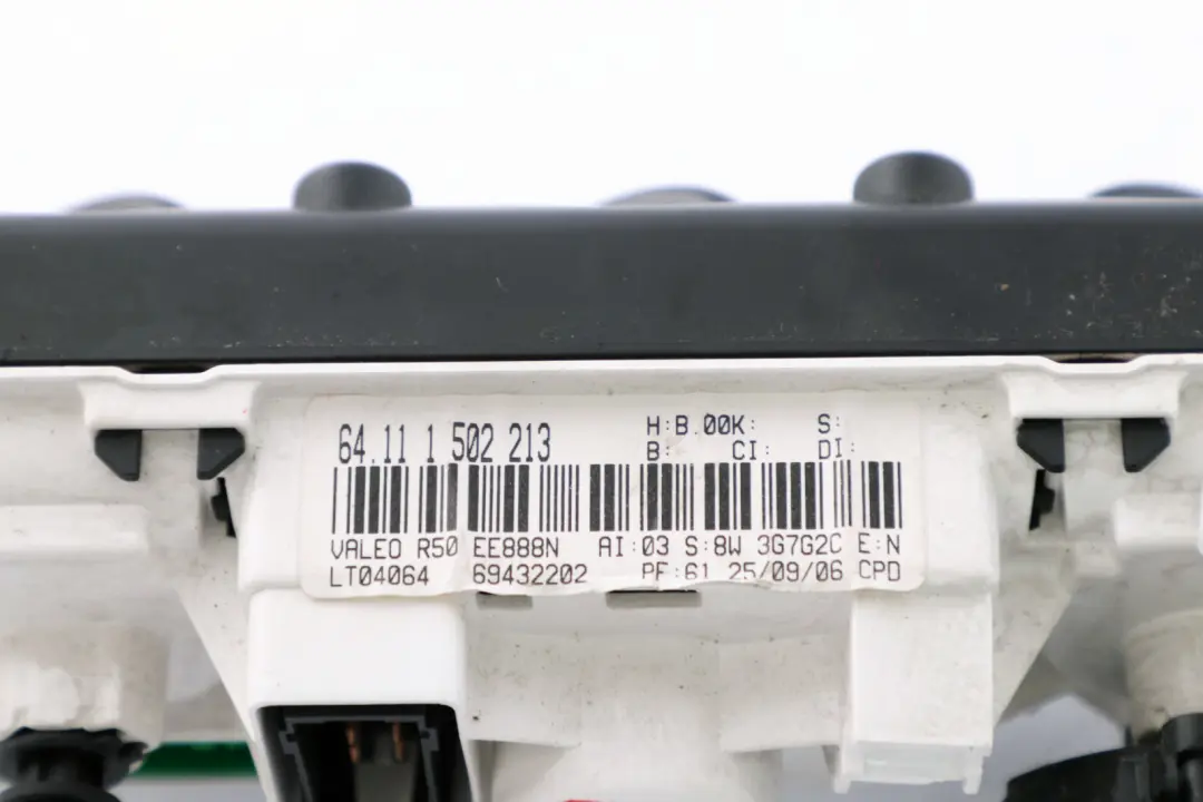 Mini Cooper One R50 R52 Panneau de Contrôle Chauffage Air Conditionné - SKU 1502213 - Numéro de pièce 1502213