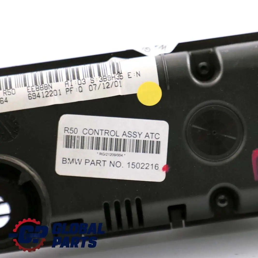 Autom Klima Heizung Klimaanlage Kontrolle für MINI Cooper One R50 mit Teilenummer 1502216 MINI Cooper One R50 Autom Klima Heizung Klimaanlage Kontrolle - SKU 1502216 - Teilenummer 1502216