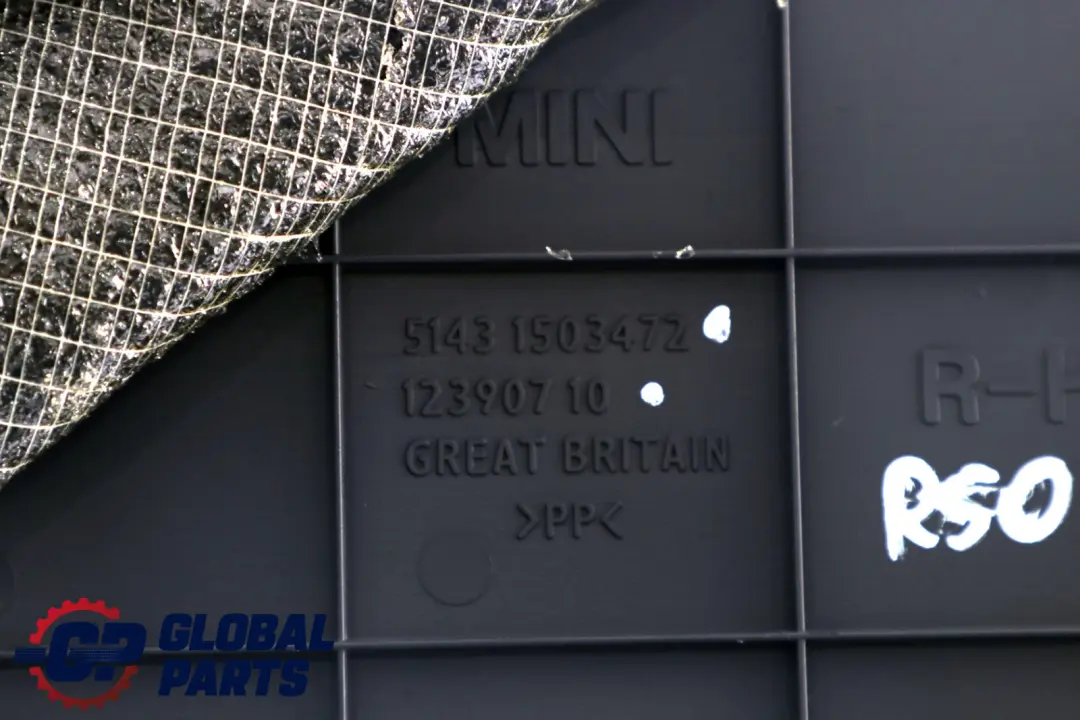 *MINI Cooper One R50 R53 Cover Lateral Trim Panel Boot Black Right O/S für mit Teilenummer 1503472 *MINI Cooper One R50 R53 Cover Lateral Trim Panel Boot Black Right O/S - SKU 1503472 - Teilenummer 1503472
