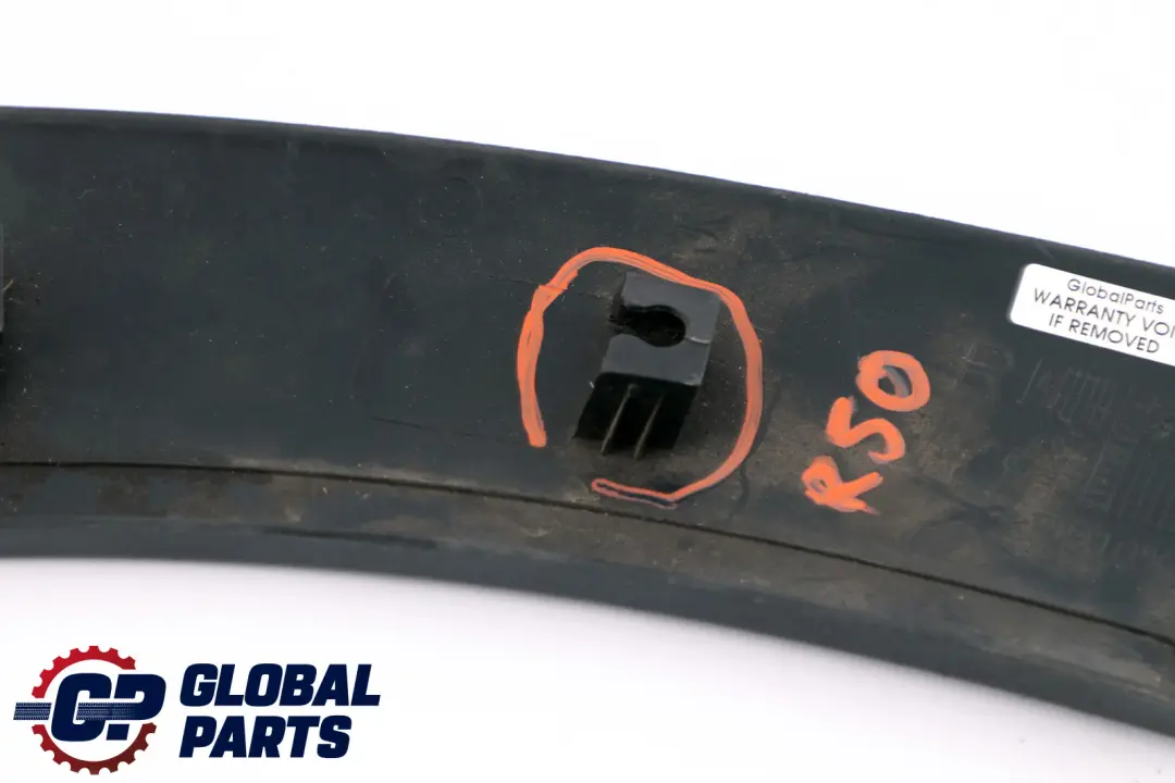 Apertura Passaruota Anteriore Destro Nero per Mini R50 R52 R53 con numero di parte 1505864 Mini R50 R52 R53 Apertura Passaruota Anteriore Destro Nero - SKU 1505864-2 - Numero di parte 1505864