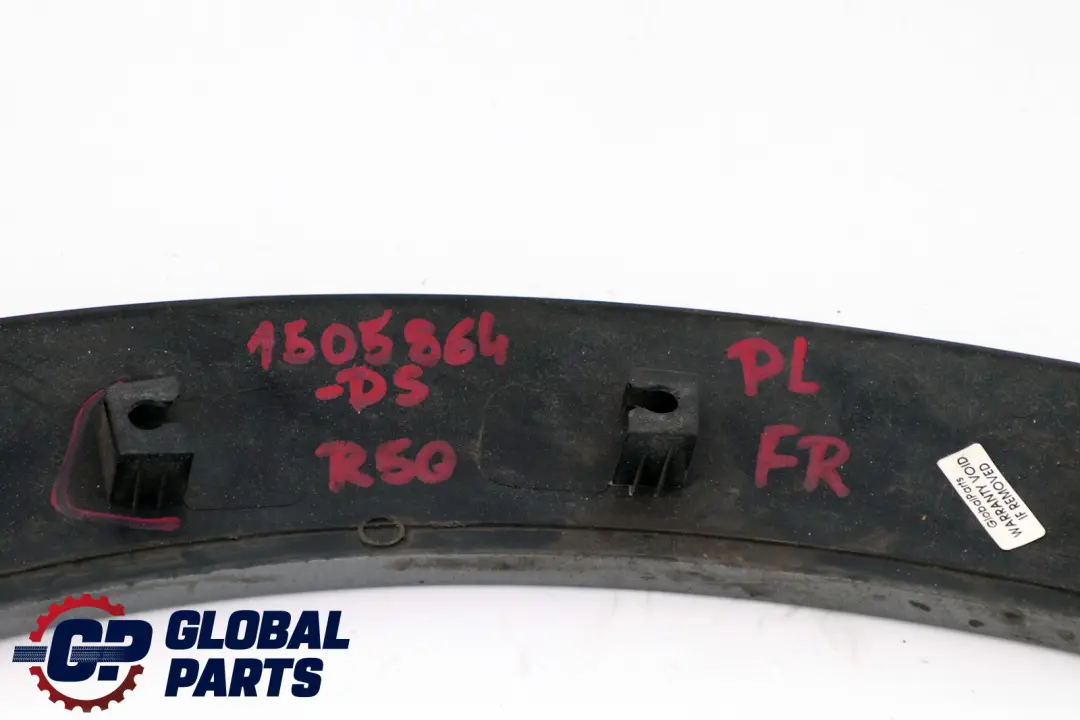 Modanatura Passaruota Anteriore Destra Grigio Scuro per BMW Mini R50 R52 R53 con numero di parte 1505864 BMW Mini R50 R52 R53 Modanatura Passaruota Anteriore Destra Grigio Scuro - SKU 1505864-DS - Numero di parte 1505864