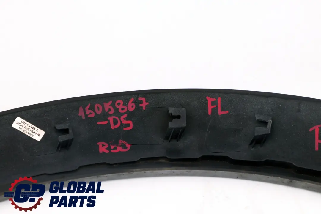 Arch Bonnet Trim Front Left N/S Dark Silver to Mini R50 R52 R53 Wheel with Part number 1505867 Mini R50 R52 R53 Wheel Arch Bonnet Trim Front Left N/S Dark Silver - SKU 1505867-DS - Part number 1505867