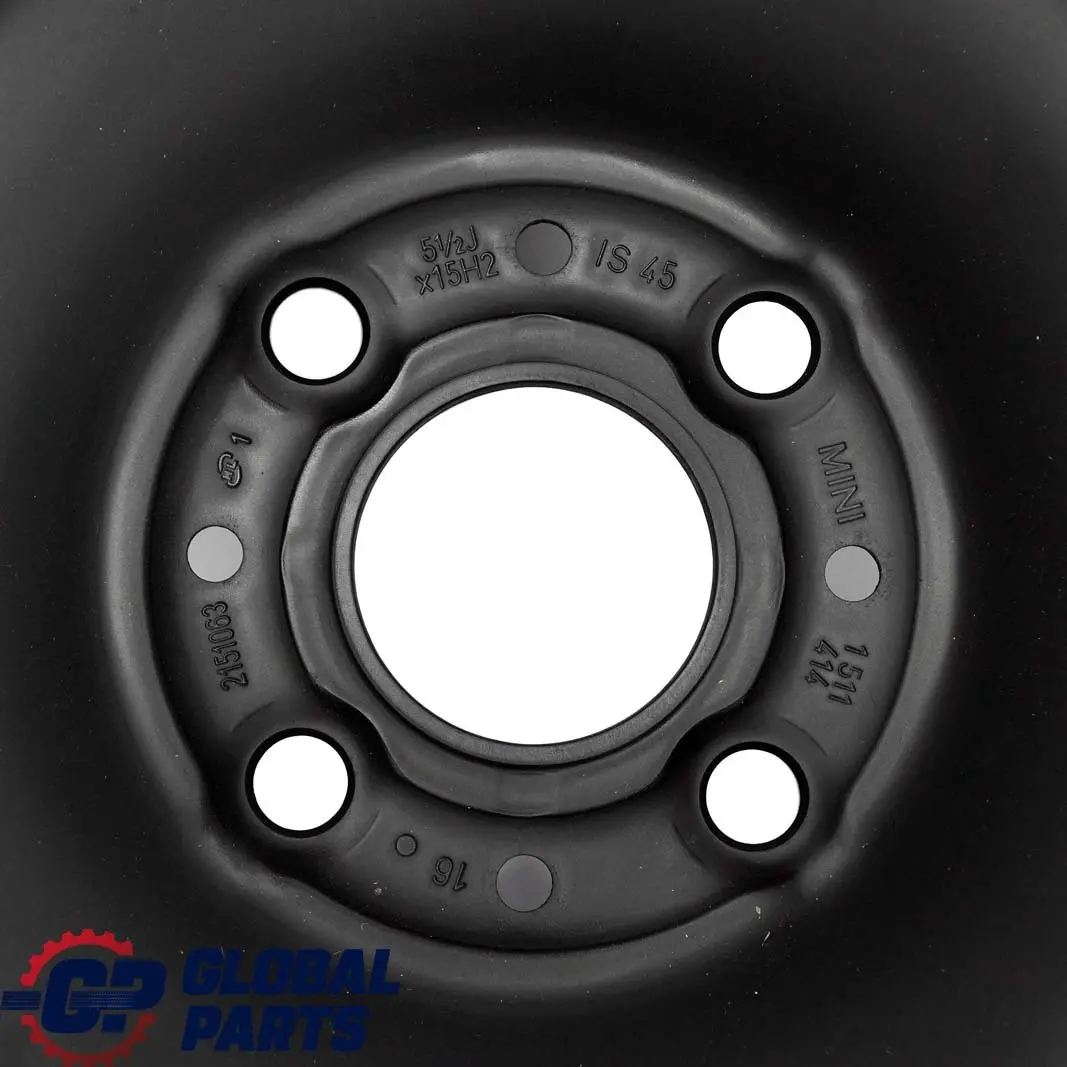 Steel Wheel Rim 15" ET:45 5,5J to Mini Cooper One R50 R55 R56 R57 Black with Part number 1511414 Mini Cooper One R50 R55 R56 R57 Black Steel Wheel Rim 15" ET:45 5,5J - SKU 1511414-3 - Part number 1511414