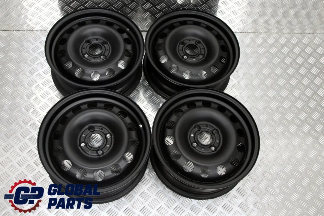 BMW Mini Cooper R50 R55 R56 Complete Set 4x Steel Wheel Rim 15" Black - SKU 1511414 - Part number 1511414