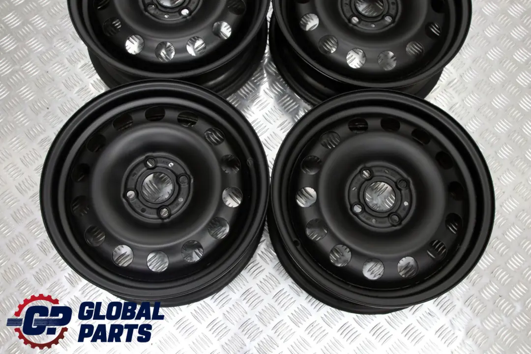 BMW Mini Cooper R50 R55 R56 Complete Set 4x Steel Wheel Rim 15" Black - SKU 1511414 - Part number 1511414