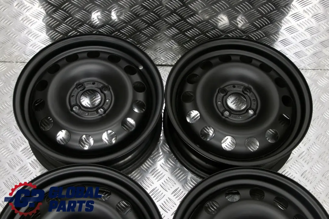 BMW Mini Cooper R50 R55 R56 Complete Set 4x Steel Wheel Rim 15" Black - SKU 1511414 - Part number 1511414