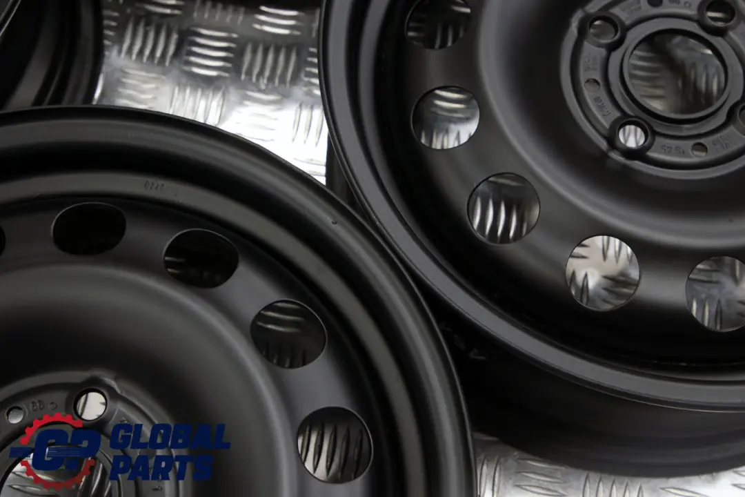 Complete Set 4x Steel Wheel Rim 15" Black to BMW Mini Cooper R50 R55 R56 with Part number 1511414 BMW Mini Cooper R50 R55 R56 Complete Set 4x Steel Wheel Rim 15" Black - SKU 1511414 - Part number 1511414