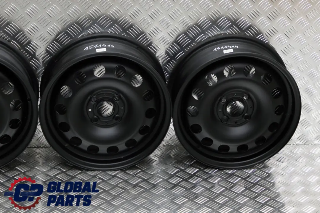BMW Mini Cooper R50 R55 R56 Complete Set 4x Steel Wheel Rim 15" Black - SKU 1511414 - Part number 1511414