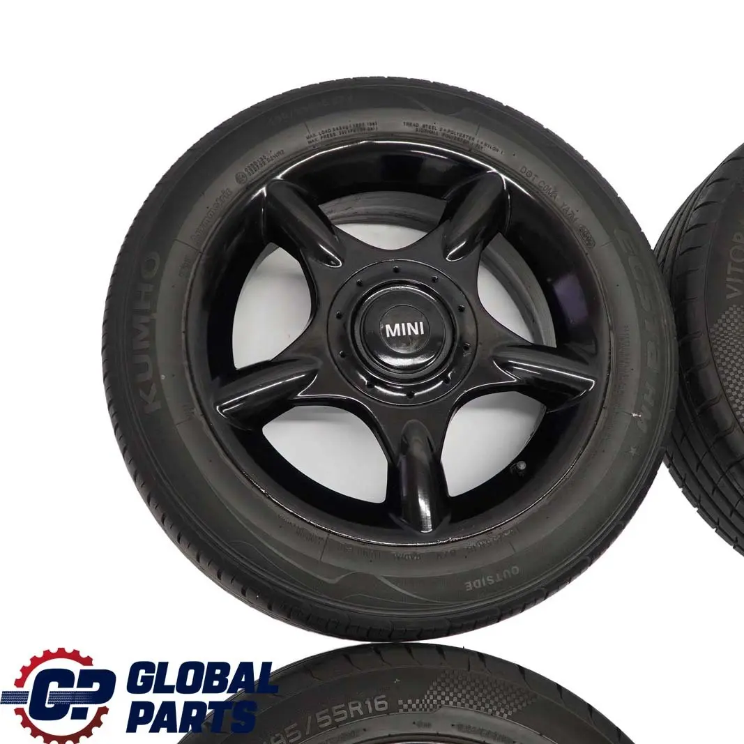 Set Rad Alu Felgen Aluminium mit Reifen 16" 6,5J 5 Star 83 für Mini Cooper One R50 mit Teilenummer 1512348 Mini Cooper One R50 Set Rad Alu Felgen Aluminium mit Reifen 16" 6,5J 5 Star 83 - SKU 1512348-SET - Teilenummer 1512348