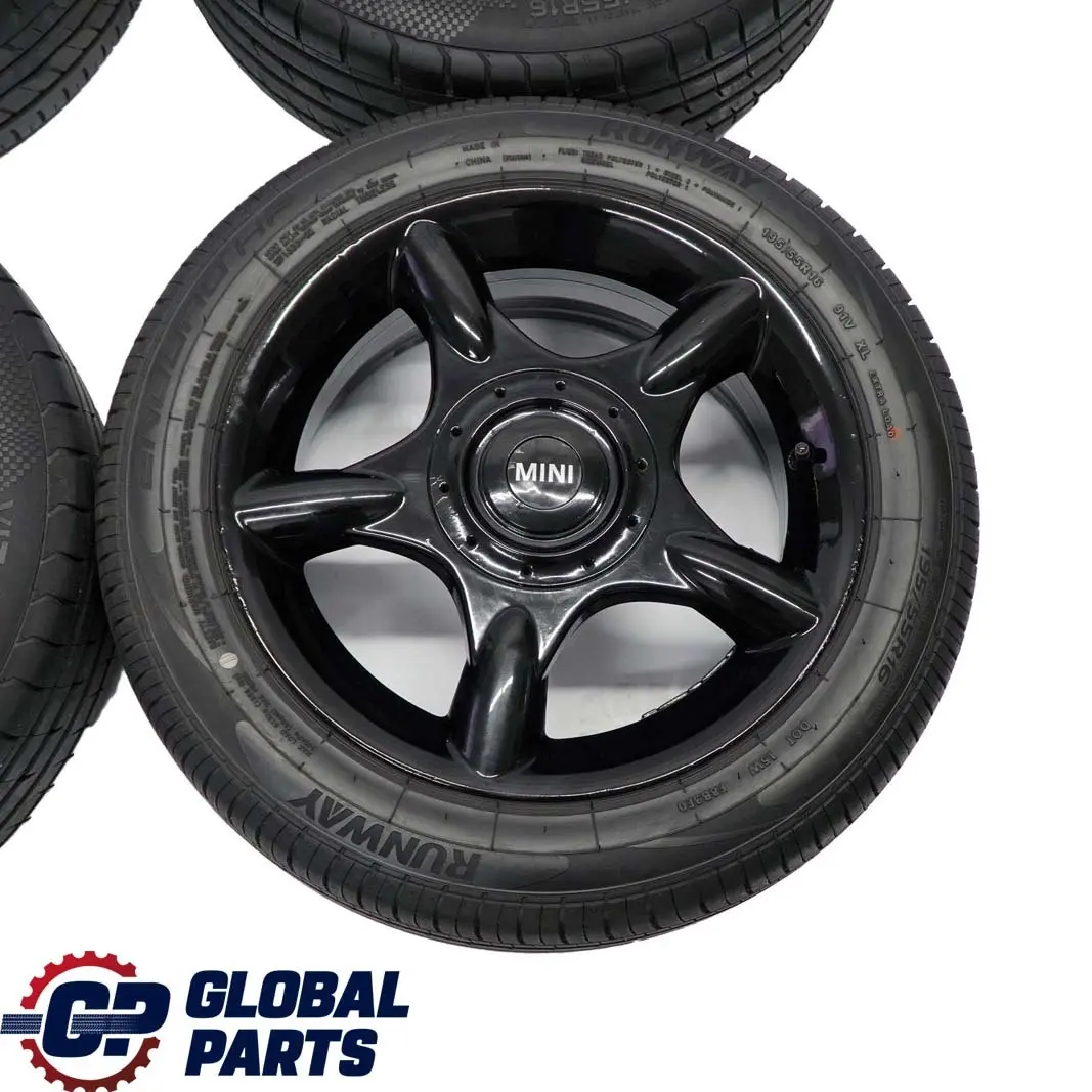 Set Rad Alu Felgen Aluminium mit Reifen 16" 6,5J 5 Star 83 für Mini Cooper One R50 mit Teilenummer 1512348 Mini Cooper One R50 Set Rad Alu Felgen Aluminium mit Reifen 16" 6,5J 5 Star 83 - SKU 1512348-SET - Teilenummer 1512348