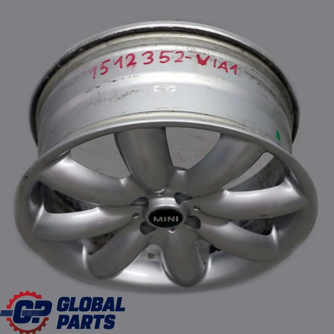 Mini Cooper One R50 R53 R55 R56 Silver Wheel Alloy Rim 17" 7J S-Spoke 85 VIA - SKU 1512352-VIA1 - Part number 1512352