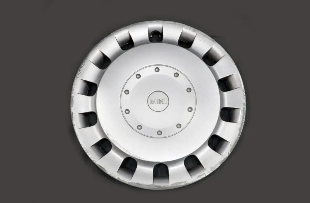 15" Steel Wheel Silver Trim Cover to BMW Mini Cooper One 2 R50 R52 R55 R56 with Part number 1512571 BMW Mini Cooper One 2 R50 R52 R55 R56 15" Steel Wheel Silver Trim Cover - SKU 1512571-2 - Part number 1512571