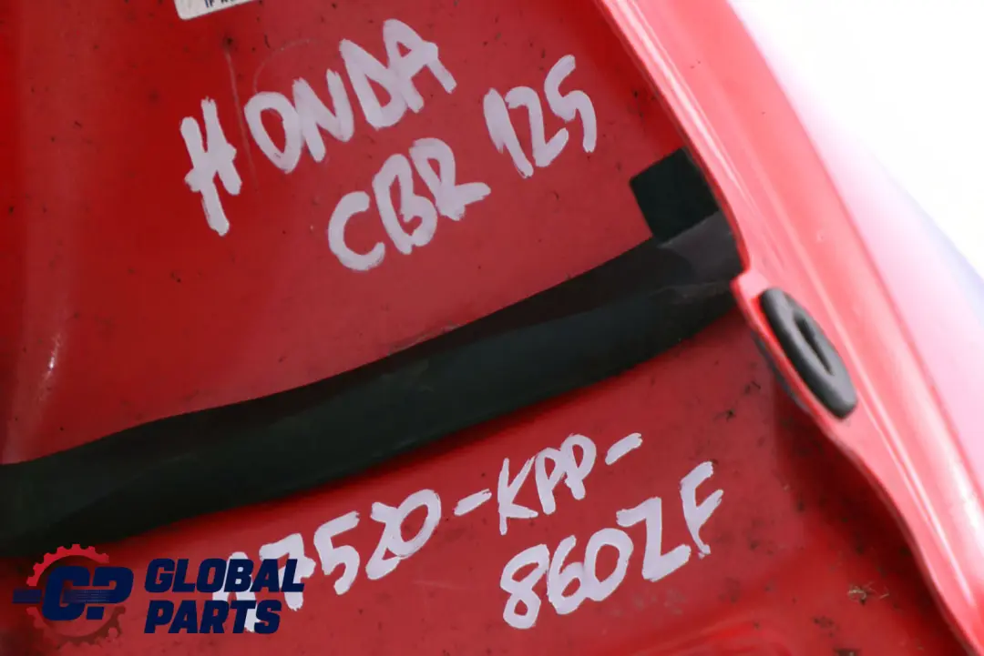 CBR 125R Fuel Tank Trim Cover Red to Honda with Part number 19110-KPP-900 Honda CBR 125R Fuel Tank Trim Cover Red - SKU 17520-KPP-860ZF - Part number 19110-KPP-900