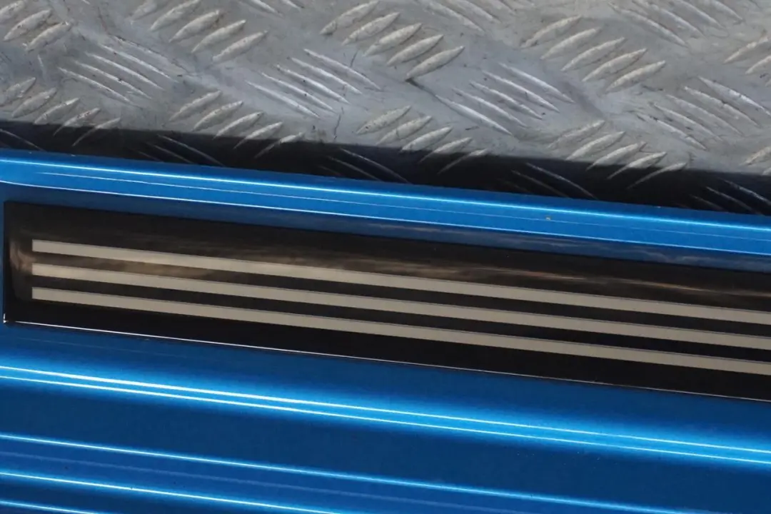 BMW MINI Cooper R56 JCW Schweller links Schwellerleiste Blende Blau Laser Blue - SKU 2156419-LAB - Teilenummer 2156419