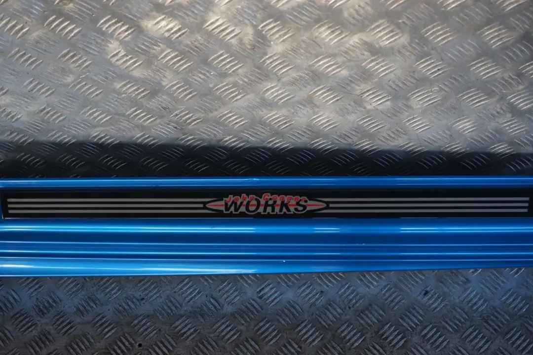 Right Door O/S Sill Skirt Side Cover Trim Laser Blue to BMW MINI Cooper R56 JCW with Part number 2156420 BMW MINI Cooper R56 JCW Right Door O/S Sill Skirt Side Cover Trim Laser Blue - SKU 2156420-LAB - Part number 2156420