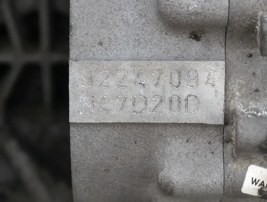 Complete Engine N47S N47D20D New Timing WARRANTY to BMW 1 Series E81 E87 LCI 123d with Part number 2166952 BMW 1 Series E81 E87 LCI 123d Complete Engine N47S N47D20D New Timing WARRANTY - SKU 2166952-3 - Part number 2166952