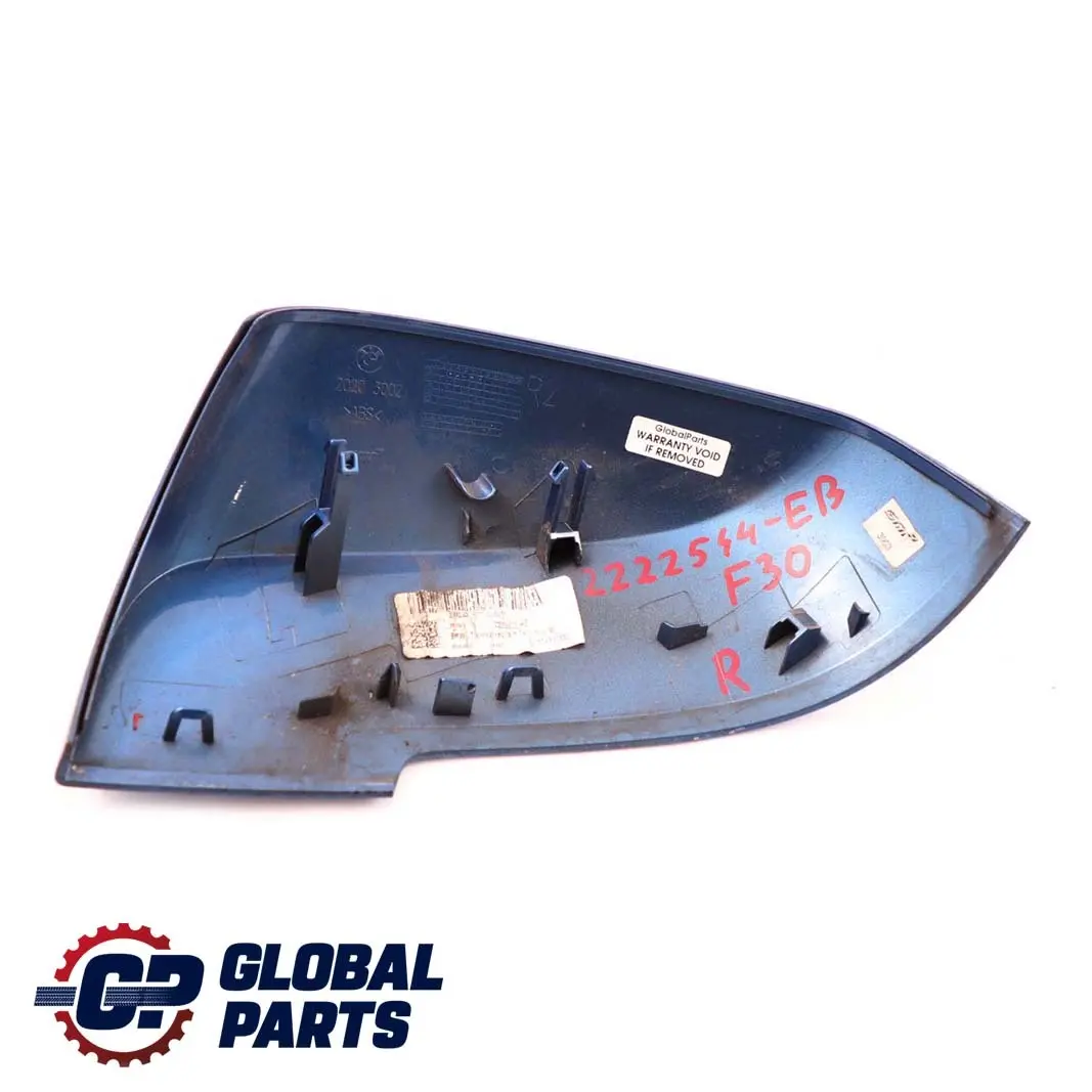 Tapa Carcasa Espejo Derecho Aleta Estorilblau Azul B45 para BMW F30 F31 con número de pieza 2222544 BMW F30 F31 Tapa Carcasa Espejo Derecho Aleta Estorilblau Azul B45 - SKU 2222544-EB - Número de pieza 2222544