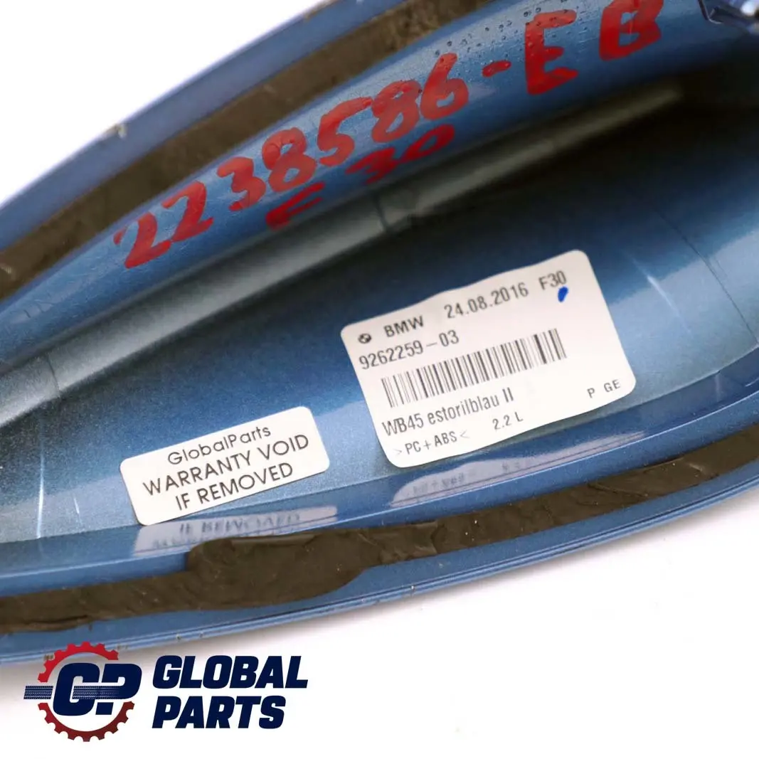 Tapa Antena Techo Aleta Tiburon Estorilblau Azul B45 para BMW F22 F30 F32 con número de pieza 2238586 BMW F22 F30 F32 Tapa Antena Techo Aleta Tiburon Estorilblau Azul B45 - SKU 2238586-EB - Número de pieza 2238586