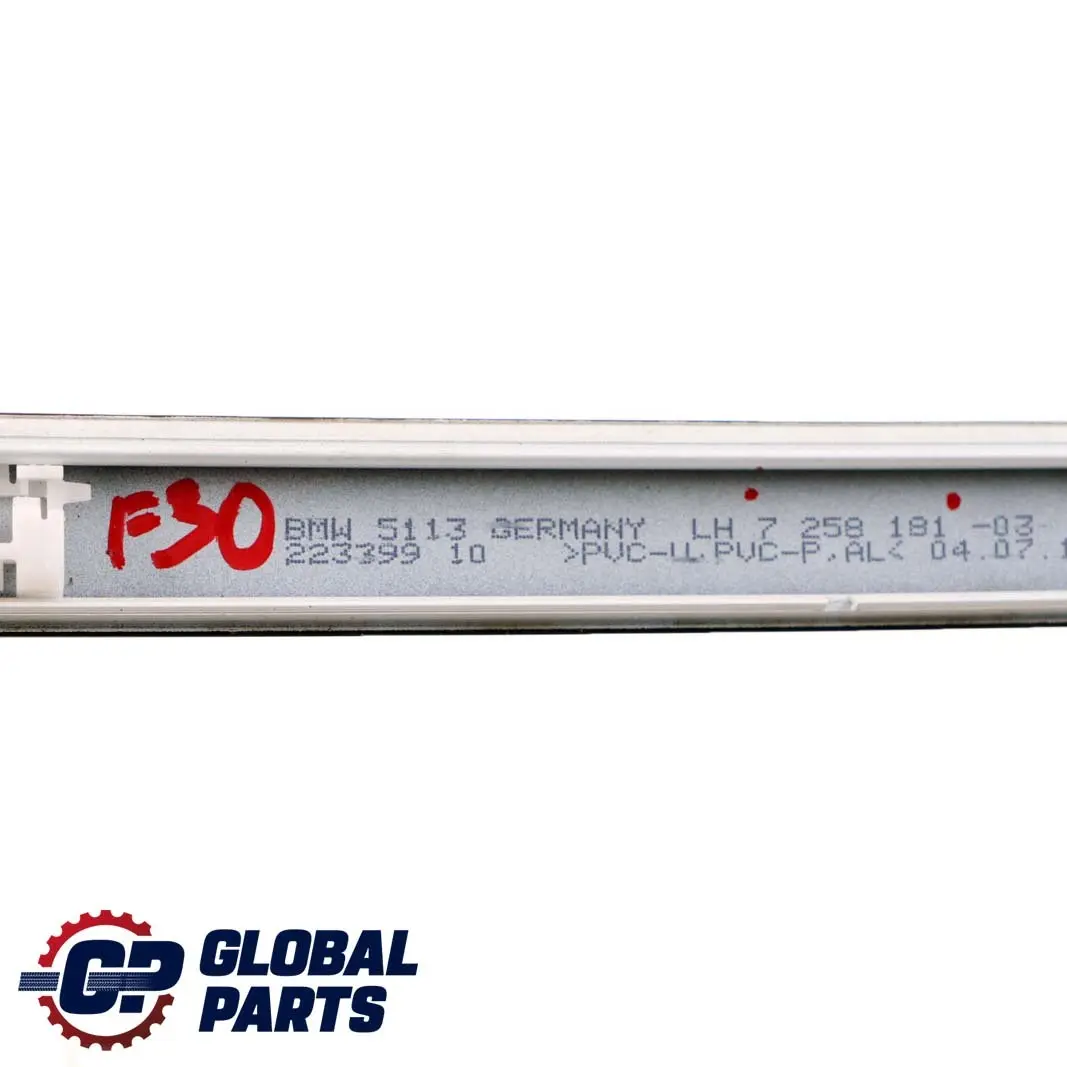 BMW 3 F30 Links Zierleiste Dach Dachprofilleiste Leistung Alpinweiss 3 - 300 - SKU 2239971-AW - Teilenummer 2239971