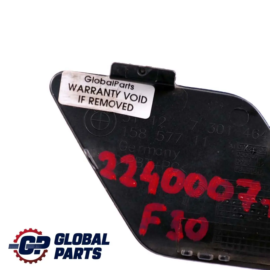 Flap Towing Eye Rear Bumper Black Sapphire Metallic - 475 to BMW F30 with Part number 7301464 BMW F30 Flap Towing Eye Rear Bumper Black Sapphire Metallic - 475 - SKU 2240007-BS - Part number 7301464