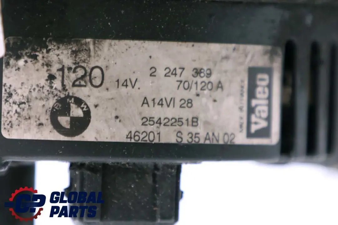 BMW 3 X5 E46 320d M47 E53 3.0d M57 Generator Alternator Bosch 120A - SKU 2247389 - Part number 2247389