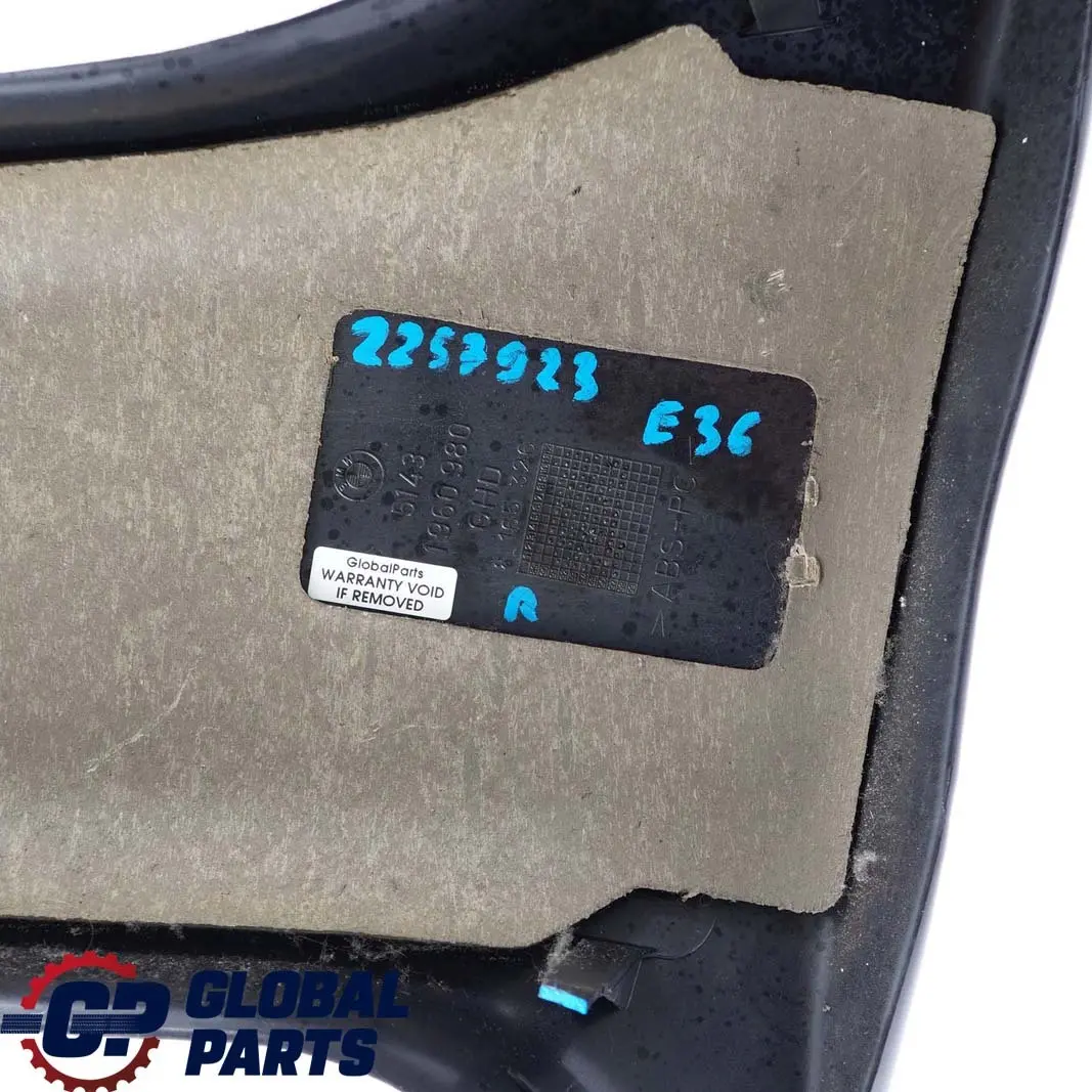 BMW 3 E36 Saloon Touring B-Pillar Column Trim Panel Cover Right O/S Black - SKU 2257924 - Part number 2257924