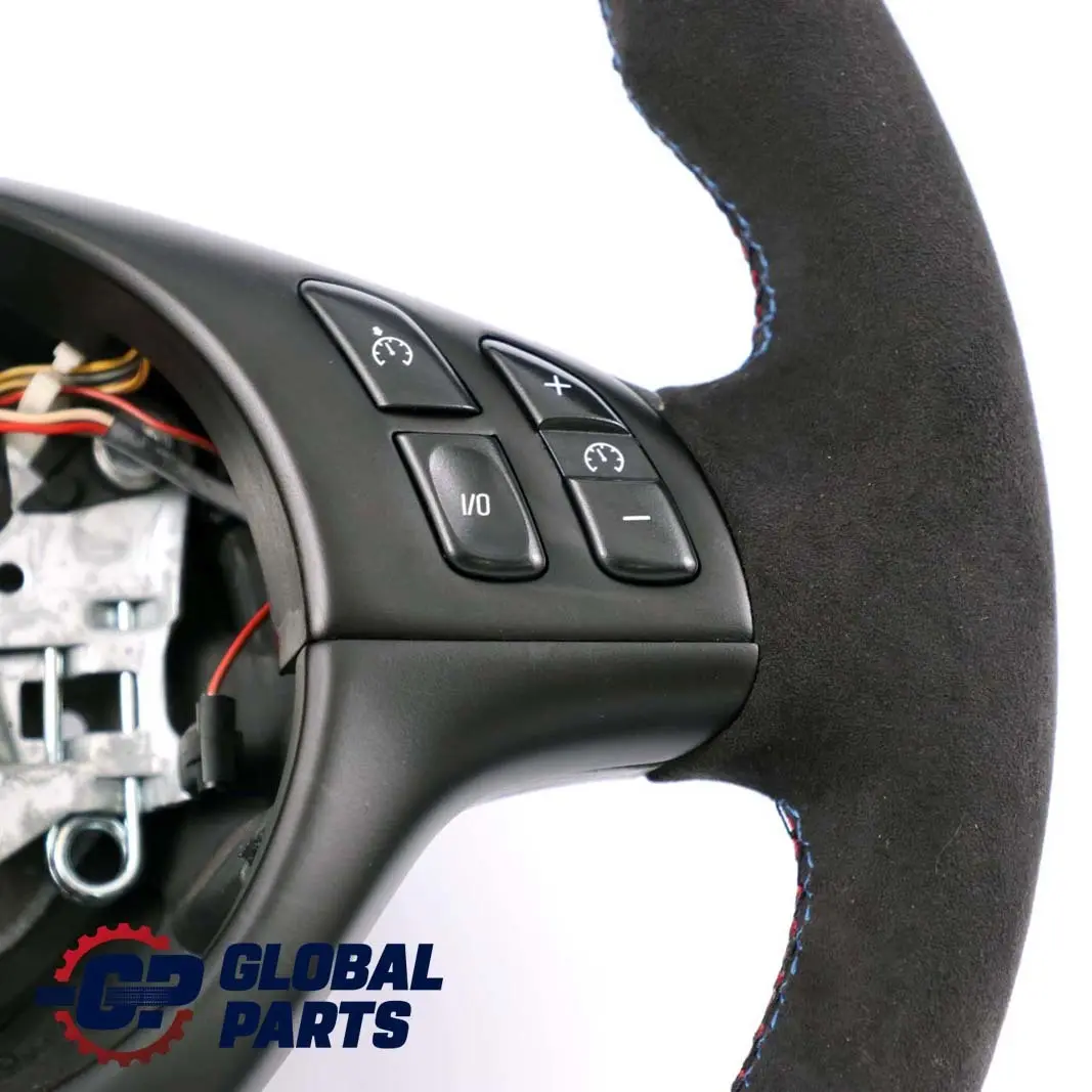 BMW E46 NEW Leather / Alcantara M-Sport Thick Steering Wheel Tricolored Threads - SKU 2282022-2 - Part number 2282022