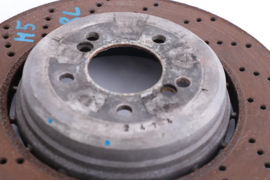 BMW 5 Reihe E60 M5 E63 M6 belüftete perforierte Radbremsscheibe hinten links - SKU 2282807 - Teilenummer 2282807