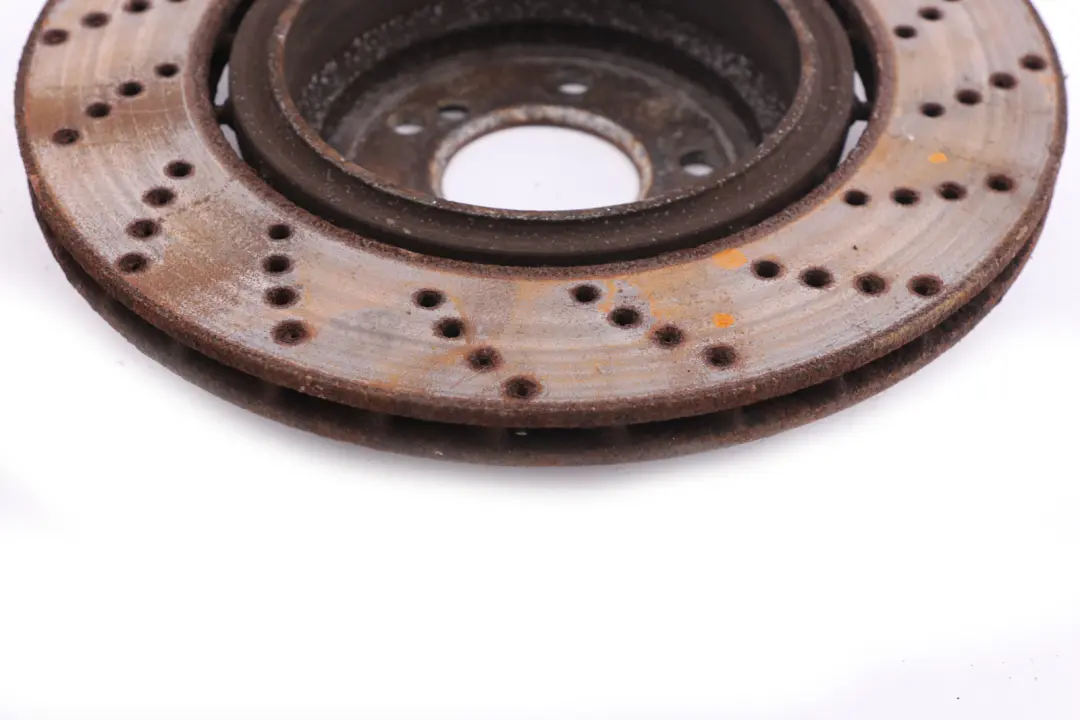 Left N/S Ventilated Perforated Wheel Brake Disc to BMW 5 Series E60 M5 E63 M6 Rear with Part number 2282807 BMW 5 Series E60 M5 E63 M6 Rear Left N/S Ventilated Perforated Wheel Brake Disc - SKU 2282807 - Part number 2282807