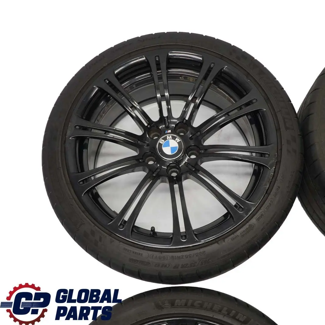 BMW E90 E92 M3 Black Set Complete 4x Wheel with Tyres 19" M Double Spoke 220 - SKU 2283555/556 - Part number 
