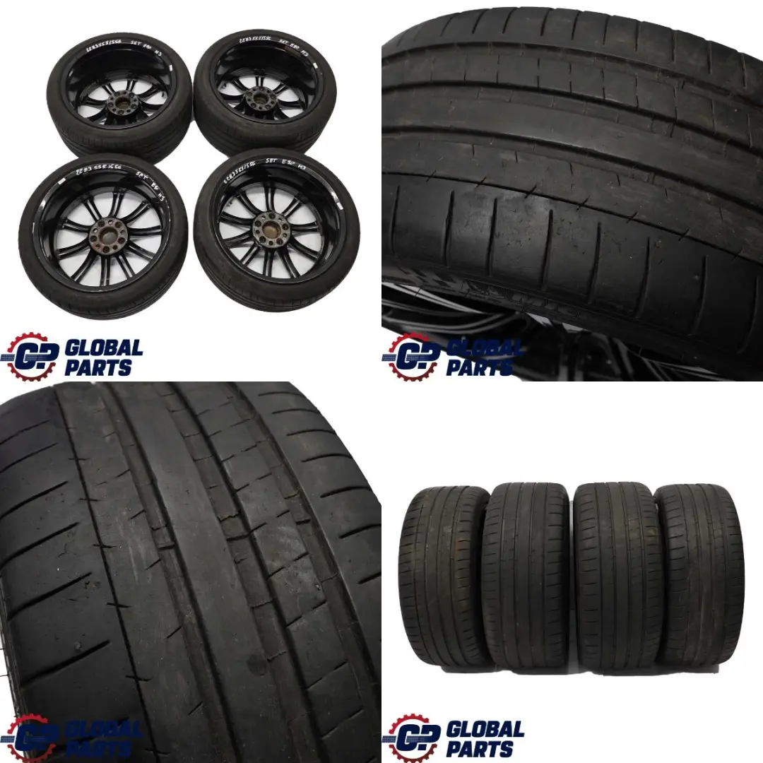 BMW E90 E92 M3 Black Set Complete 4x Wheel with Tyres 19" M Double Spoke 220 - SKU 2283555/556 - Part number 