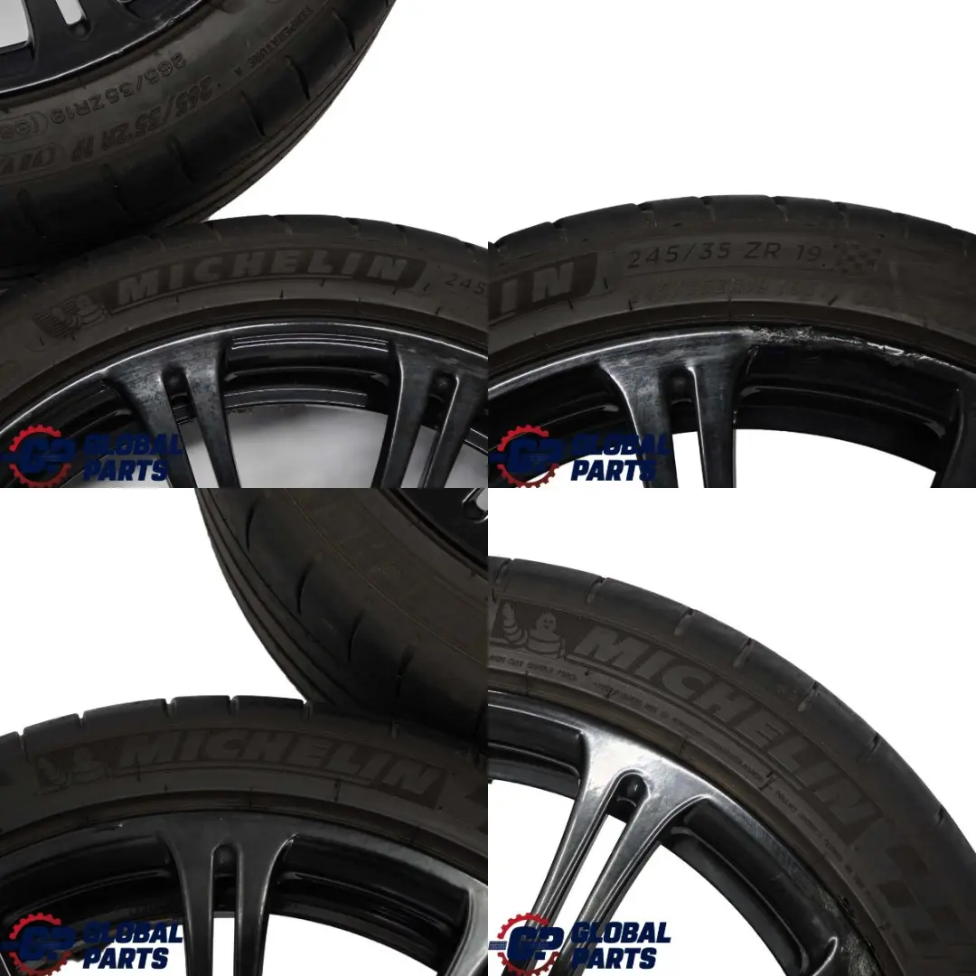 BMW E90 E92 M3 Black Set Complete 4x Wheel with Tyres 19" M Double Spoke 220 - SKU 2283555/556 - Part number 