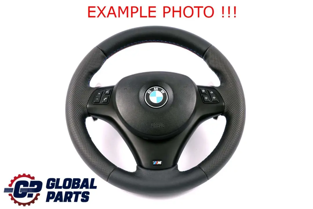 Leather M-Sport Thick Steering Wheel Paddle Shift to BMW E90 E92 E93 M3 NEW Black with Part number 2283738 BMW E90 E92 E93 M3 NEW Black Leather M-Sport Thick Steering Wheel Paddle Shift - SKU 2283738-1 - Part number 2283738