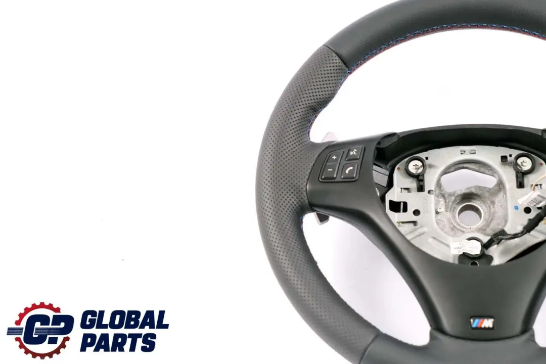 Leather M-Sport Thick Steering Wheel Paddle Shift to BMW E90 E92 E93 M3 NEW Black with Part number 2283738 BMW E90 E92 E93 M3 NEW Black Leather M-Sport Thick Steering Wheel Paddle Shift - SKU 2283738-1 - Part number 2283738
