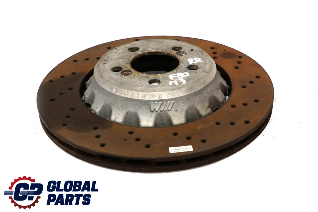 Right O/S Wheel Brake Disc Ventilated to BMW F80 M3 F82 F83 M4 Rear with Part number 2284812 BMW F80 M3 F82 F83 M4 Rear Right O/S Wheel Brake Disc Ventilated - SKU 2284812 - Part number 2284812