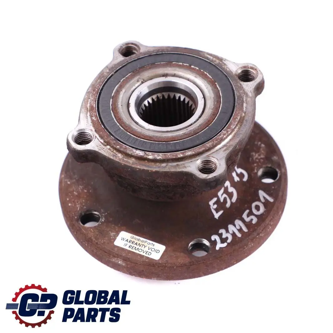 M54 M62 Rear Axle Wheel Bearing Flange Hub Suspension to BMW X5 Series E53 with Part number 2311501 BMW X5 Series E53 M54 M62 Rear Axle Wheel Bearing Flange Hub Suspension - SKU 2311501 - Part number 2311501