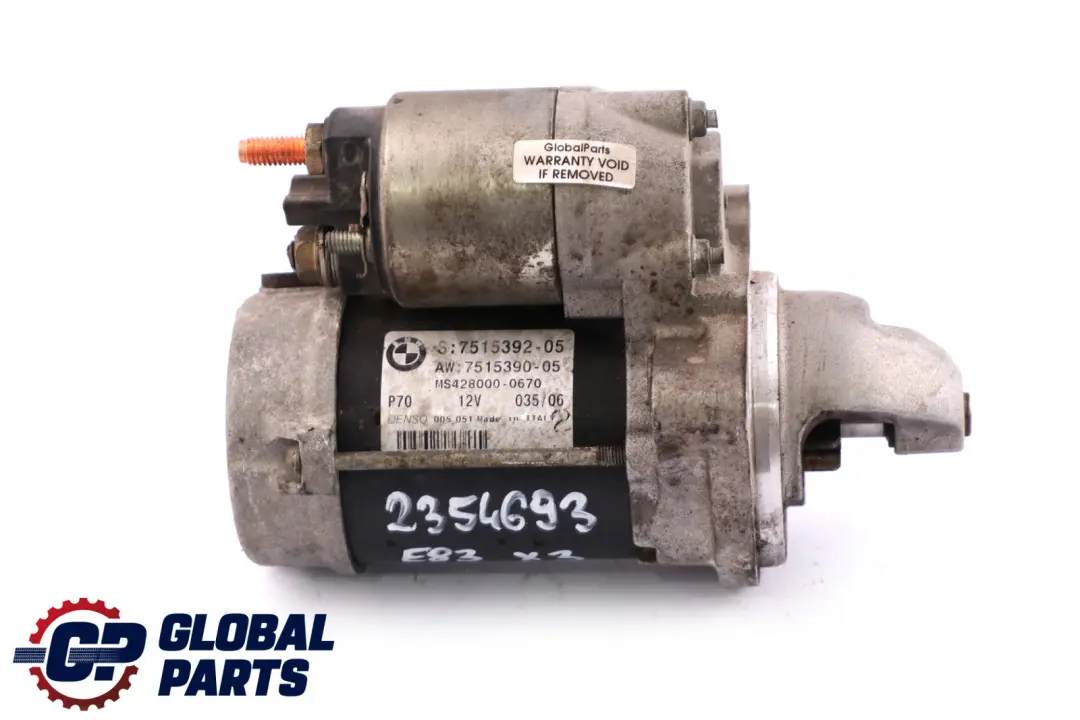 M54 Motor De Arranque De Gasolina 7515392 para BMW E39 E46 E60 E65 X3 E83 con número de pieza 7515390 BMW E39 E46 E60 E65 X3 E83 M54 Motor De Arranque De Gasolina 7515392 - SKU 2354693 - Número de pieza 7515390