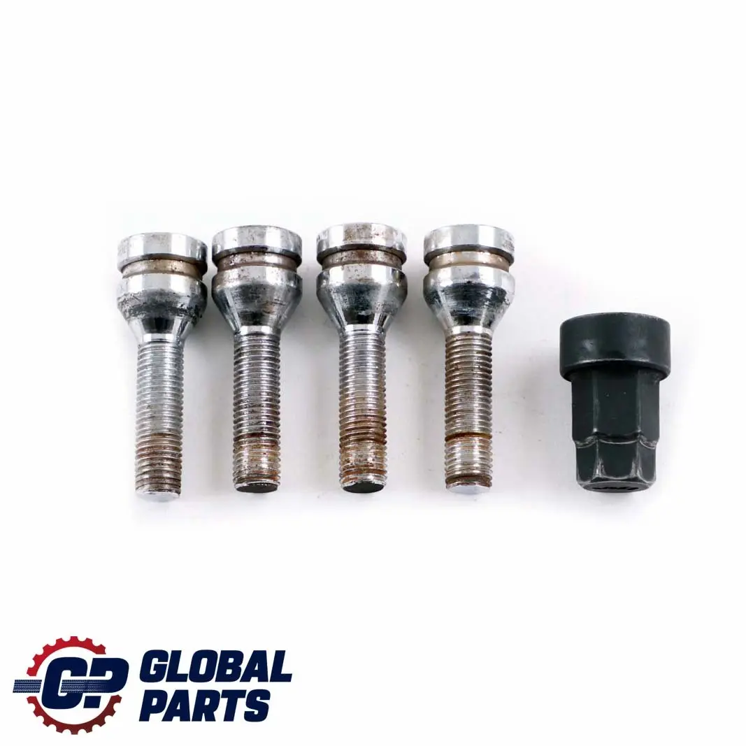 Set Of Four Wheel Bolt Chrom With Adapter Security to BMW 1 3 5 Series E87 E90 E60 with Part number 2453959 BMW 1 3 5 Series E87 E90 E60 Set Of Four Wheel Bolt Chrom With Adapter Security - SKU 2453959-1 - Part number 2453959
